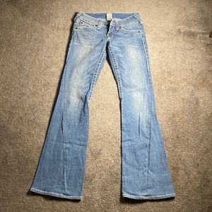 Womens True Religion Joey Big T Flare Jeans Size 27 Low Rise